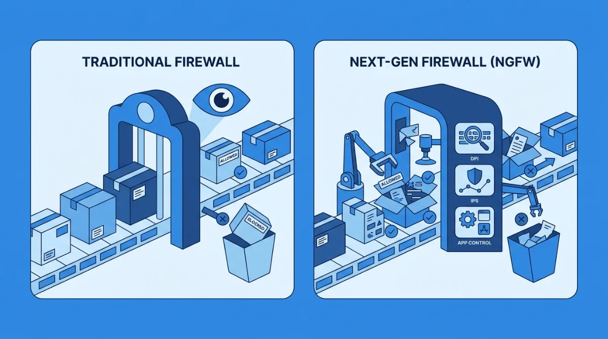 next generation firewall vs traditional firewall diagram