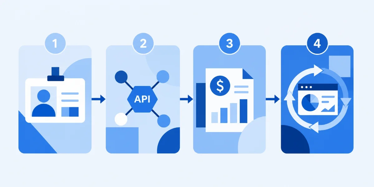 Four-step shadow IT discovery process: Connect identity provider, Analyse OAuth grants, Review expense reports, Monitor continuously